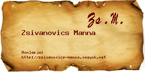 Zsivanovics Manna névjegykártya